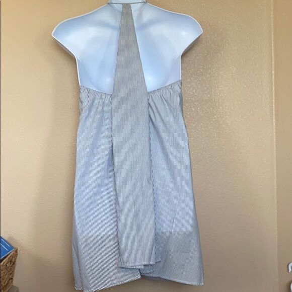Blue Candy Stripe Mini Dress. Large. NWT. - Picture 3 of 3